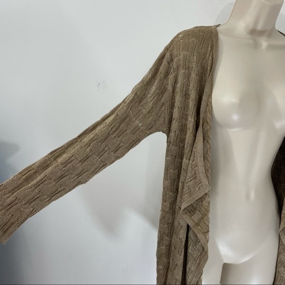 Muche et muchette open front tan gold lightweight cardigan sweater s/m - Picture 4 of 9